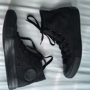 All black Chuck Taylor’s high tops